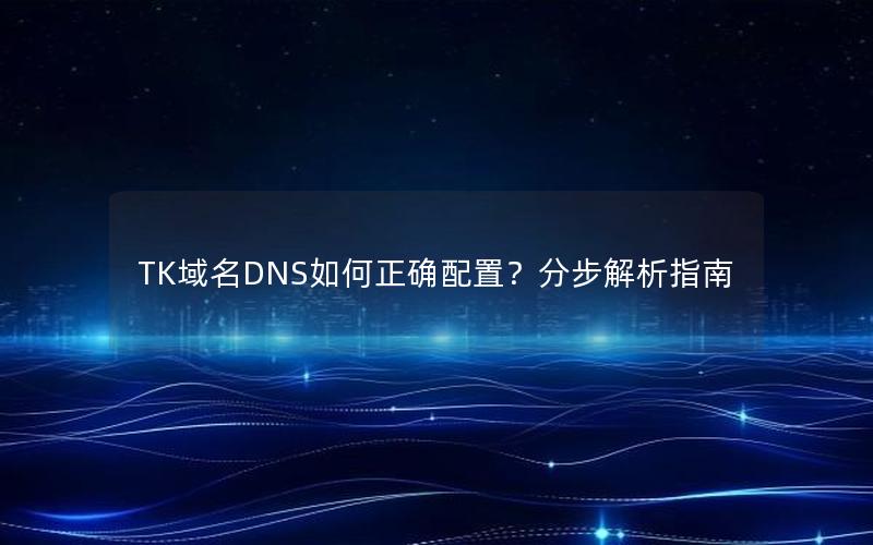 TK域名DNS如何正确配置？分步解析指南