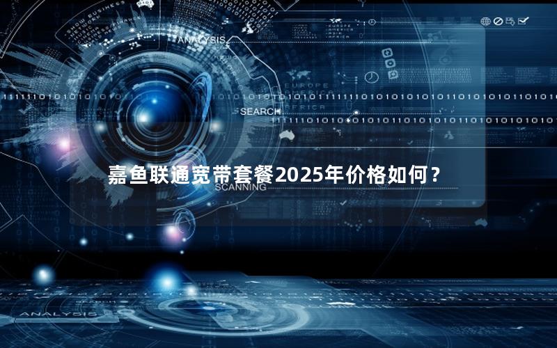 嘉鱼联通宽带套餐2025年价格如何？