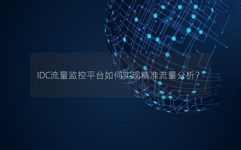 IDC流量监控平台如何实现精准流量分析？