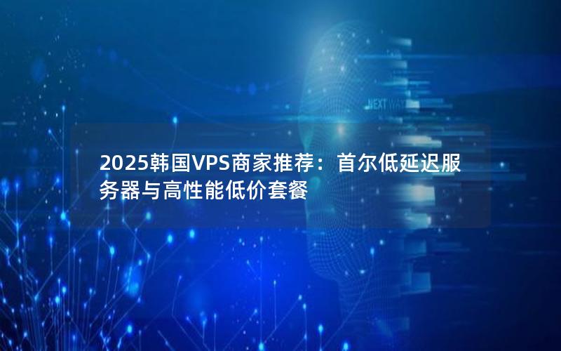 2025韩国VPS商家推荐：首尔低延迟服务器与高性能低价套餐