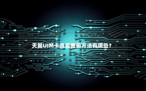 天翼UIM卡流量查询方法有哪些？