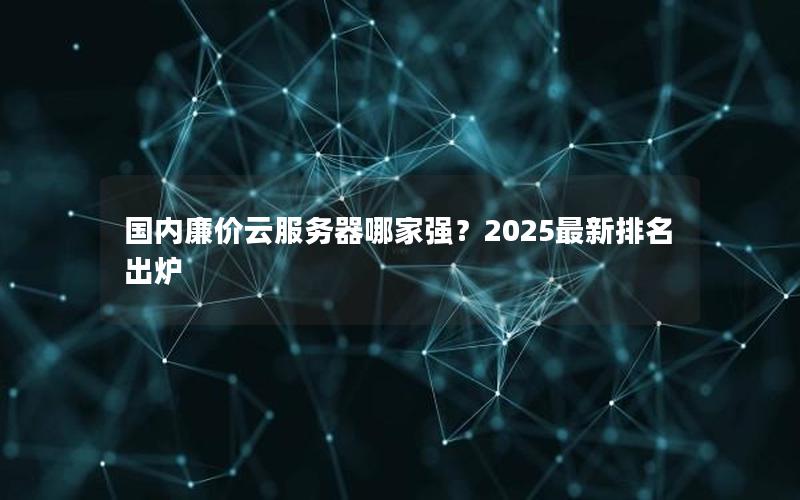 国内廉价云服务器哪家强？2025最新排名出炉