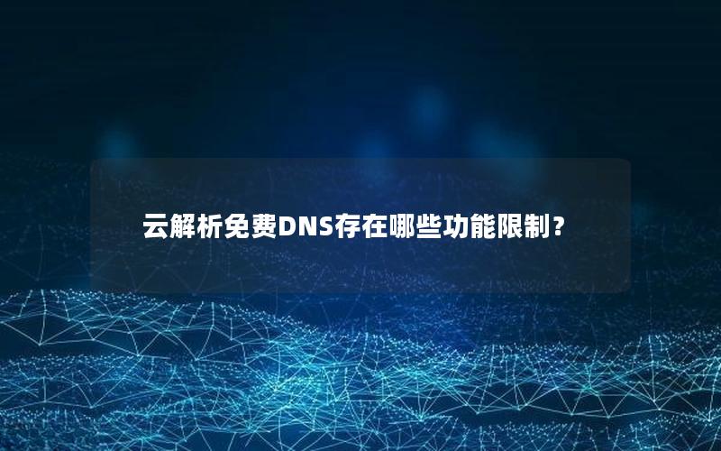 云解析免费DNS存在哪些功能限制？