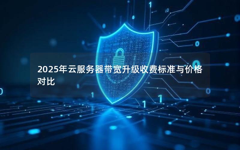 2025年云服务器带宽升级收费标准与价格对比