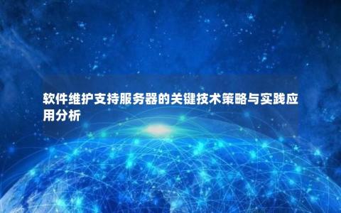 软件维护支持服务器的关键技术策略与实践应用分析