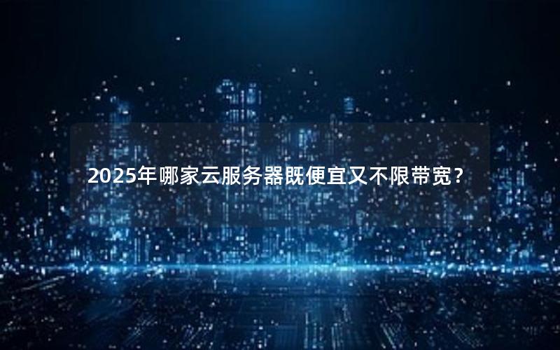 2025年哪家云服务器既便宜又不限带宽？