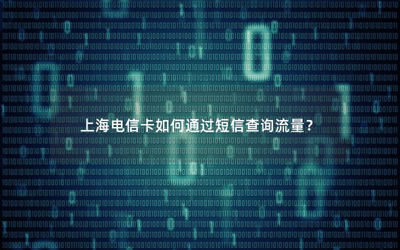 上海电信卡如何通过短信查询流量？