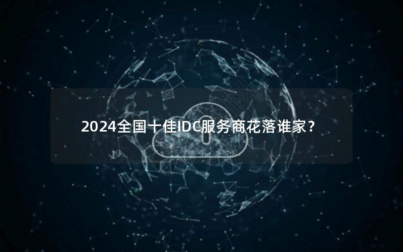 2024全国十佳IDC服务商花落谁家？