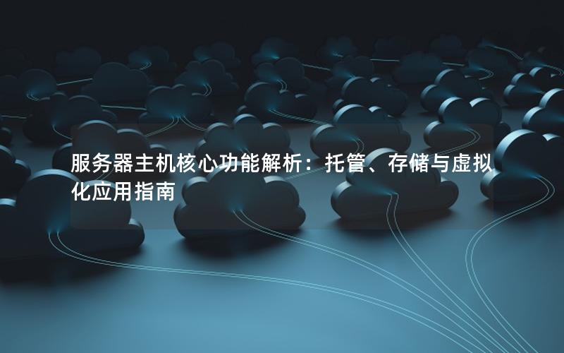 服务器主机核心功能解析：托管、存储与虚拟化应用指南