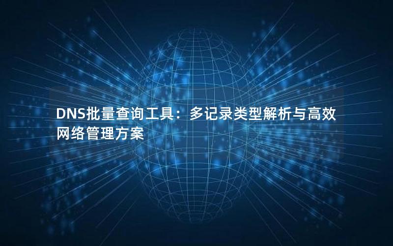 DNS批量查询工具：多记录类型解析与高效网络管理方案