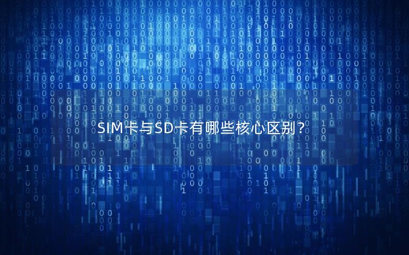 SIM卡与SD卡有哪些核心区别？