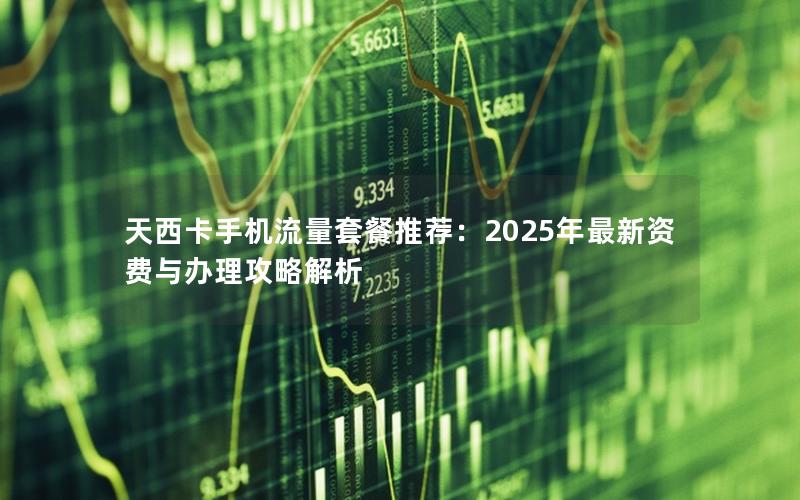 天西卡手机流量套餐推荐：2025年最新资费与办理攻略解析