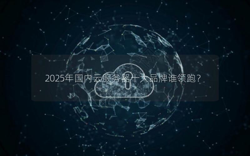 2025年国内云服务器十大品牌谁领跑？