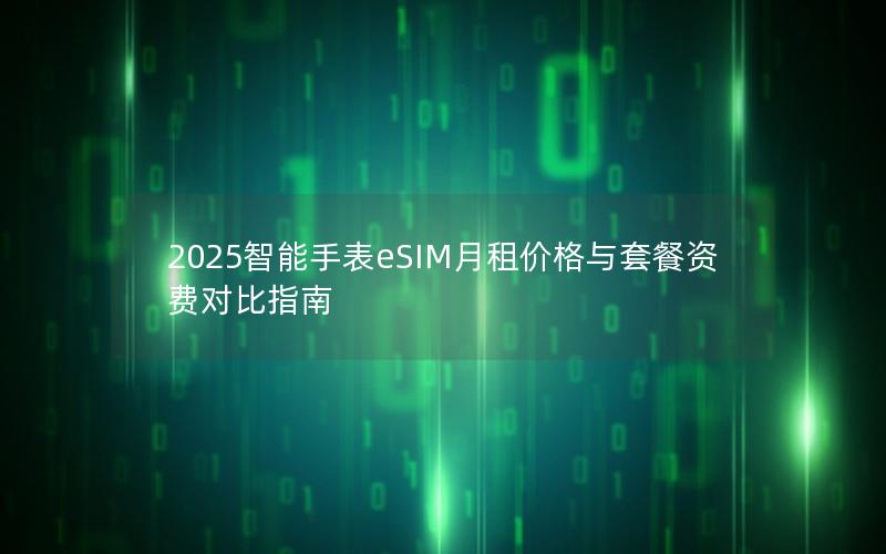 2025智能手表eSIM月租价格与套餐资费对比指南