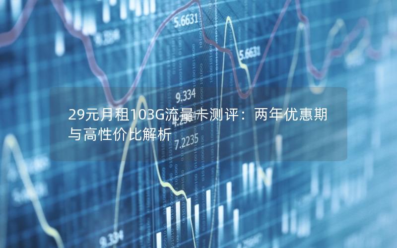 29元月租103G流量卡测评：两年优惠期与高性价比解析