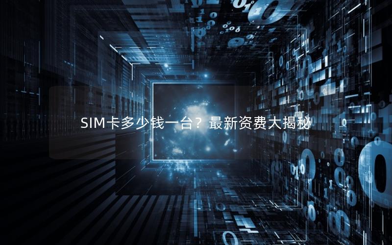 SIM卡多少钱一台？最新资费大揭秘