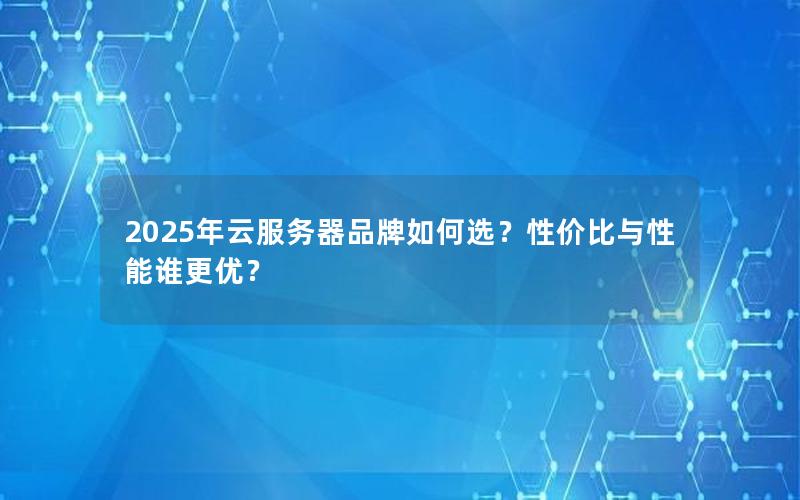 2025年云服务器品牌如何选？性价比与性能谁更优？