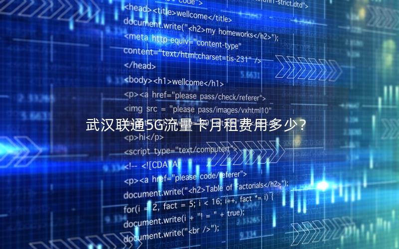 武汉联通5G流量卡月租费用多少？