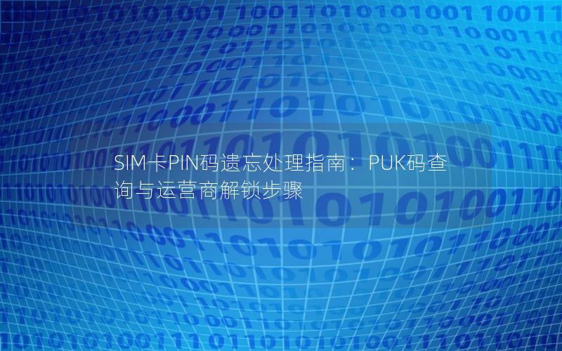 SIM卡PIN码遗忘处理指南：PUK码查询与运营商解锁步骤