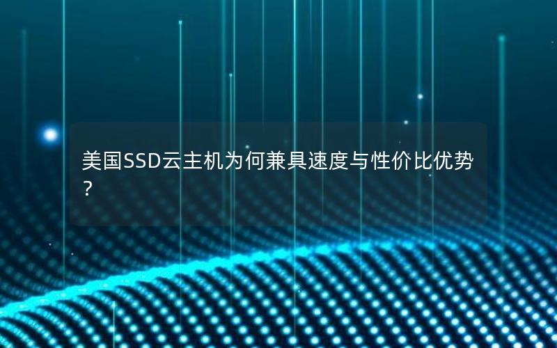 美国SSD云主机为何兼具速度与性价比优势？