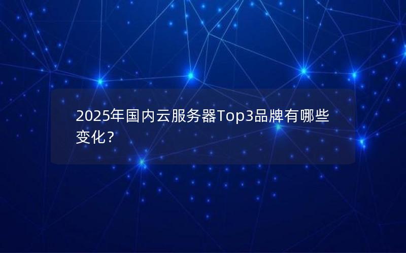 2025年国内云服务器Top3品牌有哪些变化？