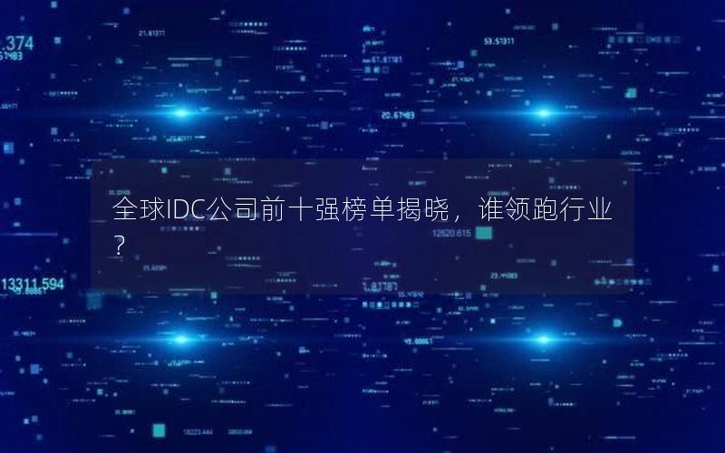 全球IDC公司前十强榜单揭晓，谁领跑行业？