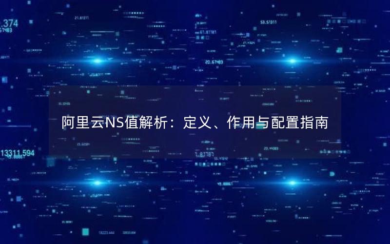 阿里云NS值解析：定义、作用与配置指南