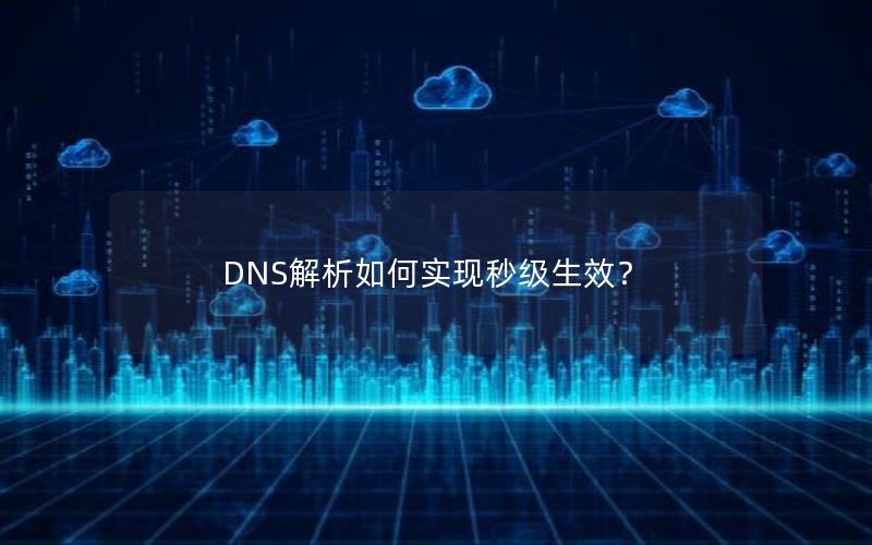 DNS解析如何实现秒级生效？