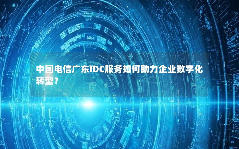 中国电信广东IDC服务如何助力企业数字化转型？