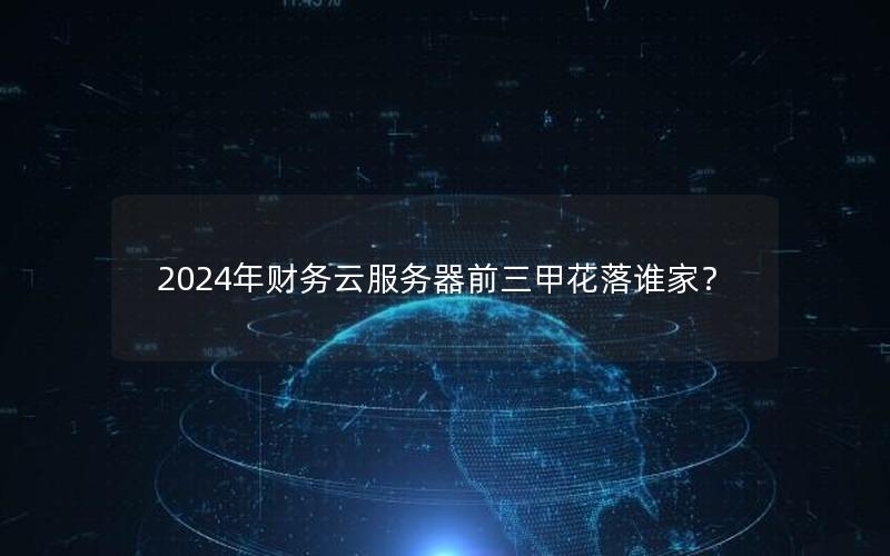 2024年财务云服务器前三甲花落谁家？