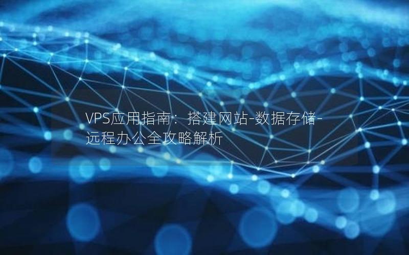 VPS应用指南：搭建网站-数据存储-远程办公全攻略解析