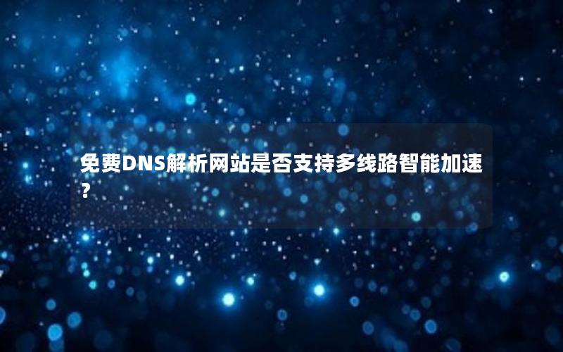 免费DNS解析网站是否支持多线路智能加速？