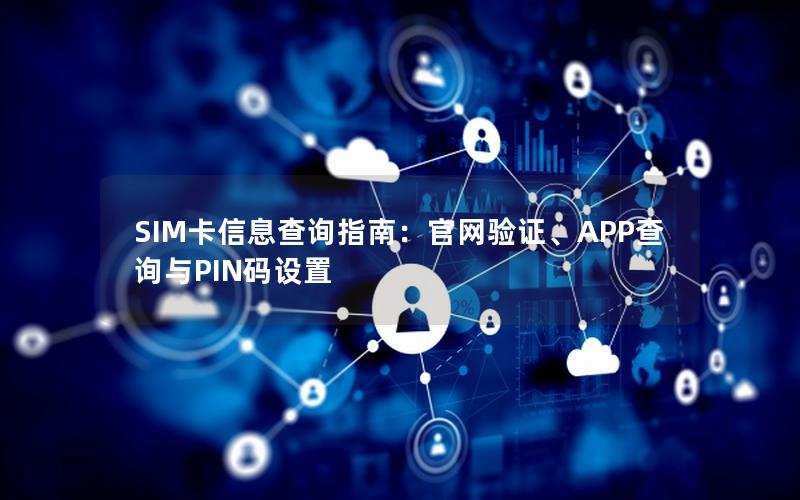 SIM卡信息查询指南：官网验证、APP查询与PIN码设置