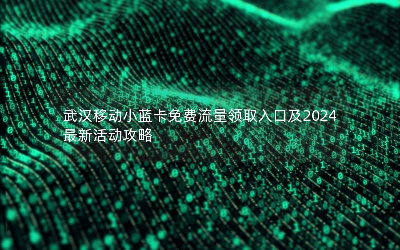 武汉移动小蓝卡免费流量领取入口及2024最新活动攻略