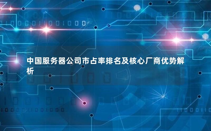 中国服务器公司市占率排名及核心厂商优势解析