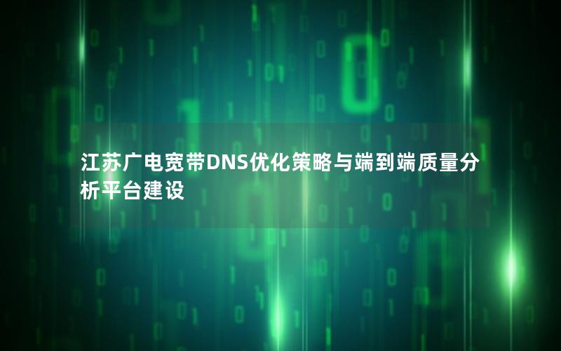 江苏广电宽带DNS优化策略与端到端质量分析平台建设