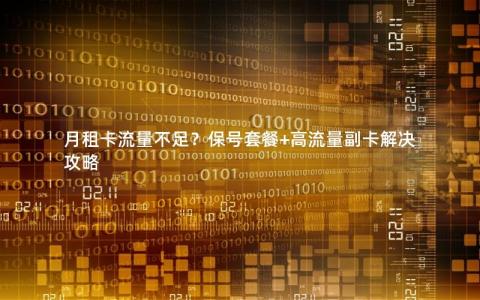 月租卡流量不足？保号套餐+高流量副卡解决攻略