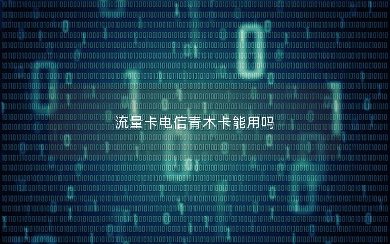 流量卡电信青木卡能用吗