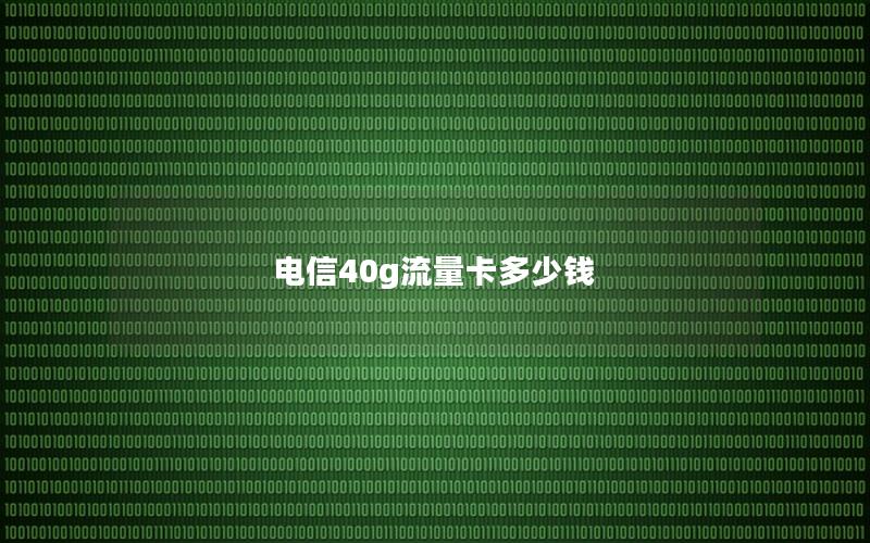 电信40g流量卡多少钱