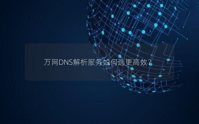 万网DNS解析服务如何选更高效？