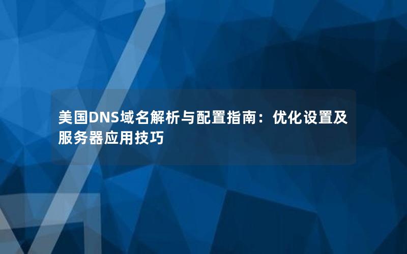 美国DNS域名解析与配置指南：优化设置及服务器应用技巧