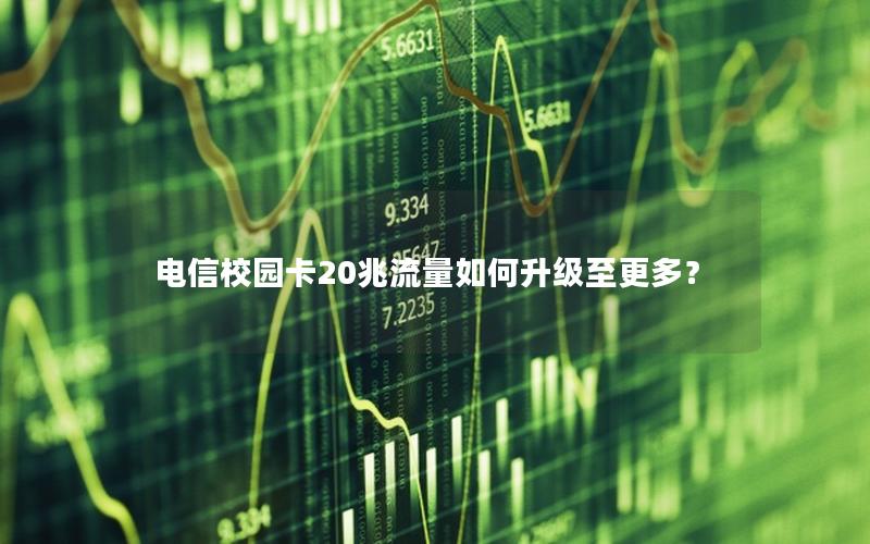 电信校园卡20兆流量如何升级至更多？