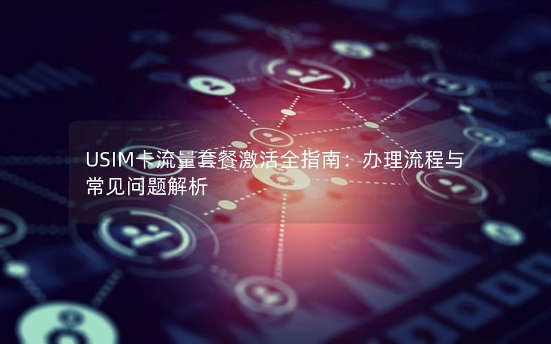 USIM卡流量套餐激活全指南：办理流程与常见问题解析