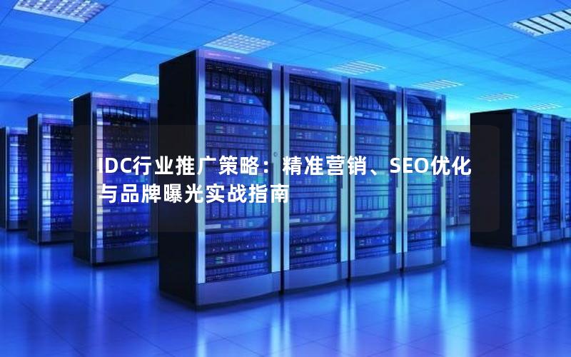 IDC行业推广策略：精准营销、SEO优化与品牌曝光实战指南