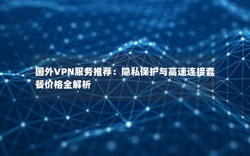 国外VPN服务推荐：隐私保护与高速连接套餐价格全解析