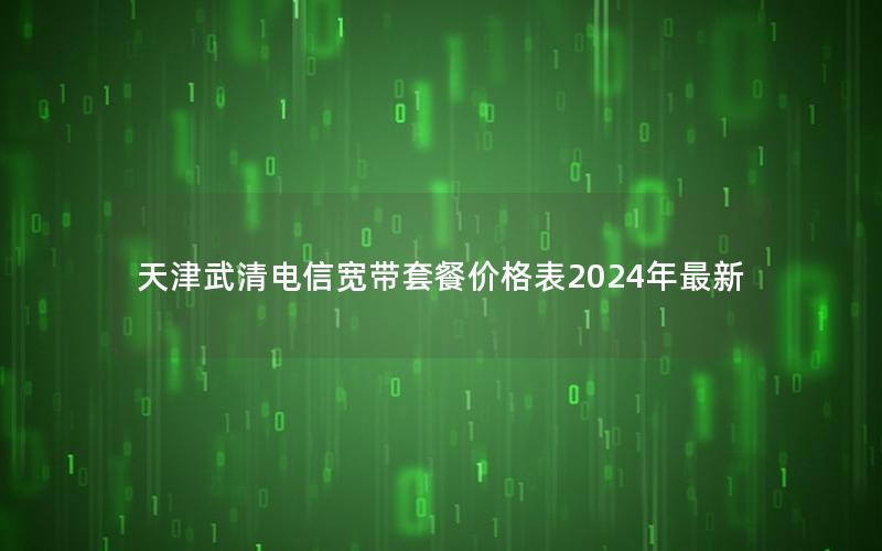 天津武清电信宽带套餐价格表2024年最新