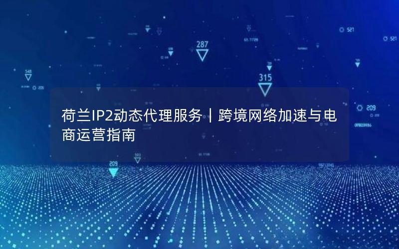 荷兰IP2动态代理服务｜跨境网络加速与电商运营指南