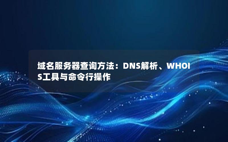 域名服务器查询方法：DNS解析、WHOIS工具与命令行操作