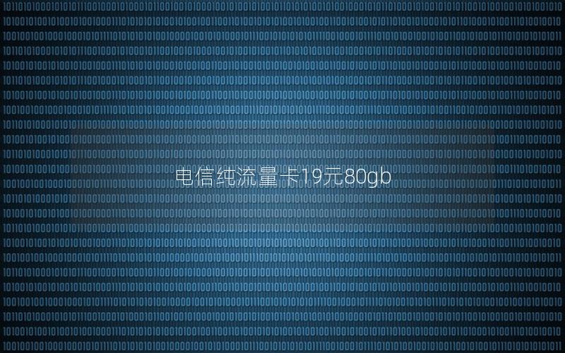 电信纯流量卡19元80gb