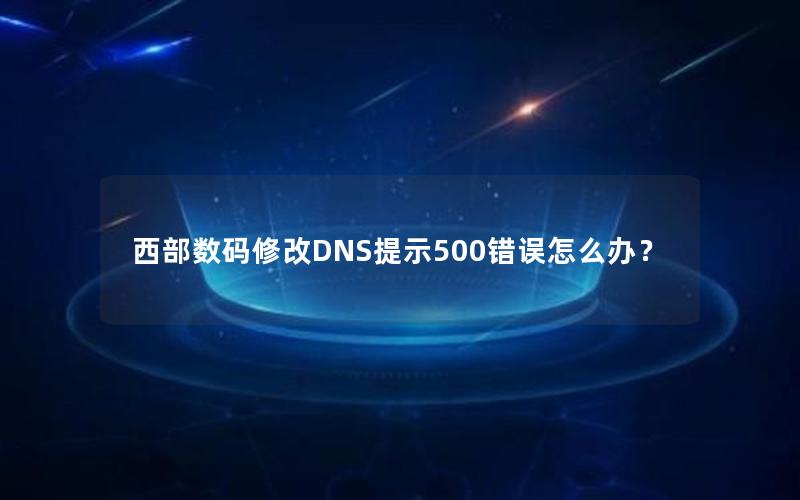 西部数码修改DNS提示500错误怎么办？